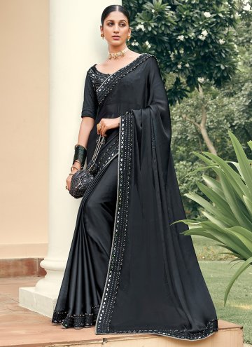 Grey color Embroidered Chiffon Satin Contemporary 
