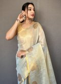 Grey color Silk Trendy Saree with Woven - 1