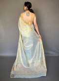Grey color Silk Trendy Saree with Woven - 2