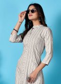 Grey Cotton  Sequins Work Party Wear Kurti for Ceremonial - 1