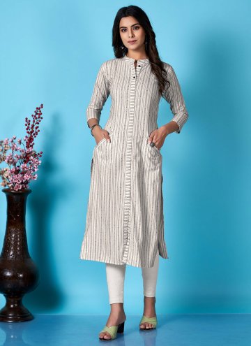 Grey Cotton  Sequins Work Party Wear Kurti for Cer