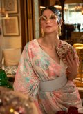 Grey Handloom Silk Woven Designer Saree for Engagement - 1