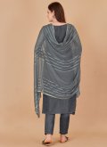 Grey Jacquard Lace Trendy Salwar Kameez for Casual - 1
