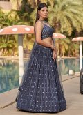 Grey Lehenga Choli in Georgette with Embroidered - 3