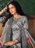 Grey Pashmina Digital Print Trendy Salwar Suit for Ceremonial - 1