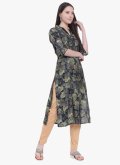 Grey Viscose Printed Party Wear Kurti for Casual - 3
