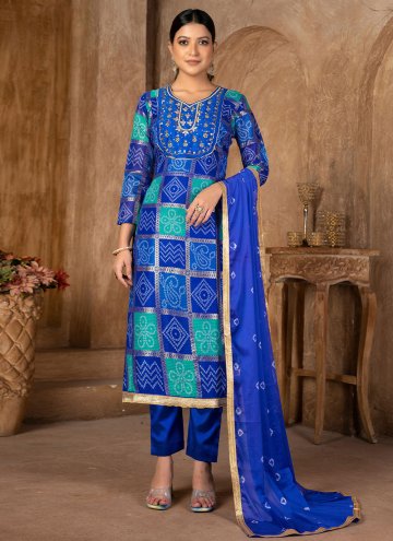 Hand Work Fancy Fabric Blue Trendy Salwar Kameez