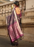 Handloom Silk Classic Designer Saree in Mauve Enhanced with Woven - 1