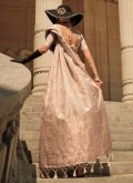 Handloom Silk Designer Saree in Beige Enhanced with Woven - 2