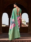 Handloom Silk Trendy Saree in Multi Colour Enhanced with Woven - 2