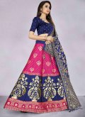 Hot Pink Banarasi Jacquard Work Designer Long Lehenga Choli - 2