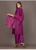 Hot Pink color Cotton  Trendy Salwar Kameez with Jacquard Work - 2