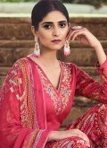 Hot Pink color Cotton  Trendy Salwar Kameez with Printed - 1