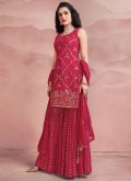 Hot Pink color Georgette Readymade Style with Sequins Work - 2