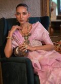 Hot Pink Patola Silk Hand Work Classic Designer Saree - 1