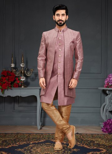 Imported Indo Western in Pink Enhanced with Embroi