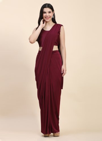 Imported Trendy Saree in Maroon Enhanced with Embr