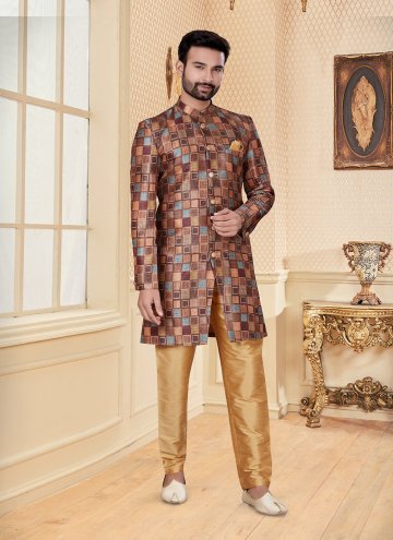 Jacquard Indo Western in Multi Colour Enhanced with Digital Print