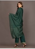 Jacquard Work Cotton  Green Designer Salwar Kameez - 2