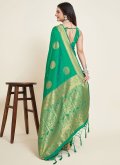Jacquard Work Silk Green Designer Saree - 2