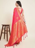 Jacquard Work Silk Red Designer Saree - 2
