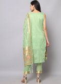 Jacquard Work Silk Sea Green Trendy Salwar Suit - 2