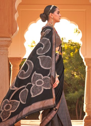 Kanchipuram Silk Designer Saree in Multi Colour Enhanced with Printed
