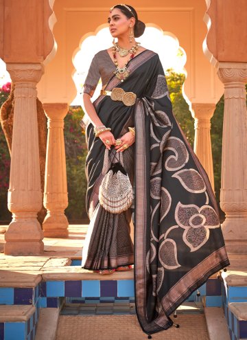 Kanchipuram Silk Designer Saree in Multi Colour Enhanced with Printed