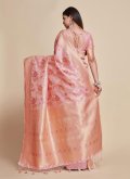 Kanjivaram Silk Classic Designer Saree in Rose Pink Enhanced with Woven - 2