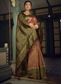 Kanjivaram Silk Classic Designer Saree in Wine Enhanced with Woven - 2