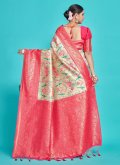 Kanjivaram Silk Trendy Saree in Cream Enhanced with Woven - 2