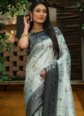 Kanjivaram Silk Trendy Saree in Teal Enhanced with Woven - 2