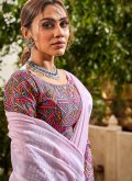 Khadi Trendy Saree in Pink Enhanced with Digital Print - 2