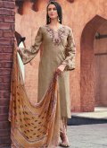 Khaki Cotton  Printed Salwar Suit - 2