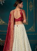 Khatli Work Silk Off White Designer Lehenga Choli - 2