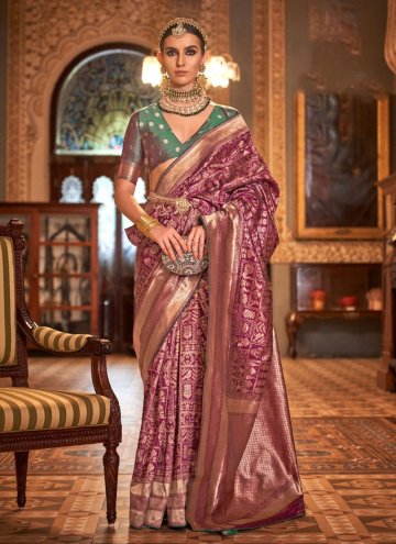Lavender Banarasi Woven Designer Saree for Ceremon