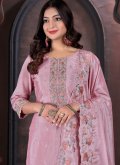 Lavender Chinon Embroidered Trendy Salwar Suit - 1