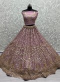 Lavender color Net Trendy Lehenga Choli with Embroidered - 1
