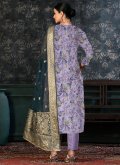Lavender Cotton  Embroidered Trendy Salwar Kameez for Ceremonial - 1