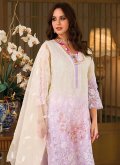 Lavender Organza Embroidered Trendy Salwar Suit for Ceremonial - 1