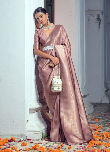 Lavender Silk Woven Trendy Saree for Ceremonial