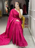 Lucknowi Work Cotton  Pink Classic Designer Saree - 1