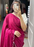 Lucknowi Work Cotton  Pink Classic Designer Saree - 2