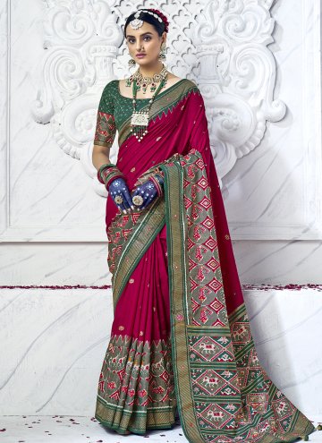 Magenta color Designer Cotton Silk Classic Designer Saree
