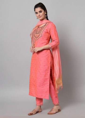 Magenta color Embroidered Art Dupion Silk Trendy Salwar Kameez