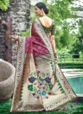 Magenta color Patola Silk Classic Designer Saree with Patola Print - 2