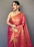 Magenta Silk Woven Trendy Saree for Ceremonial - 1