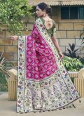 Magenta Trendy Saree in Patola Silk with Patola Print - 2