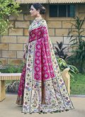 Magenta Trendy Saree in Patola Silk with Patola Print - 3