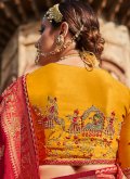 Maroon color Silk Classic Designer Saree with Woven - 2